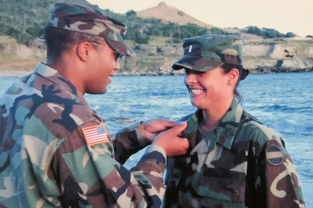 Lenore Vollmar receiving an award.